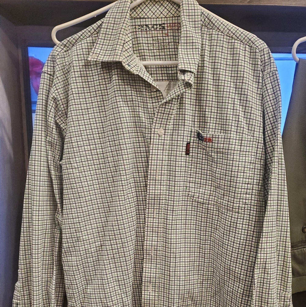 Cinch Men's Flame-Resistant Plaid Shirt - Black and White